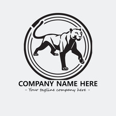 Phanter illustration black and white for logo company vector image
