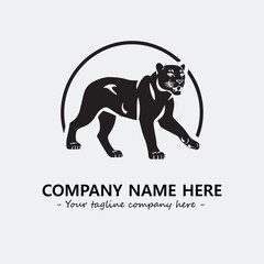 Phanter illustration black and white for logo company vector image
