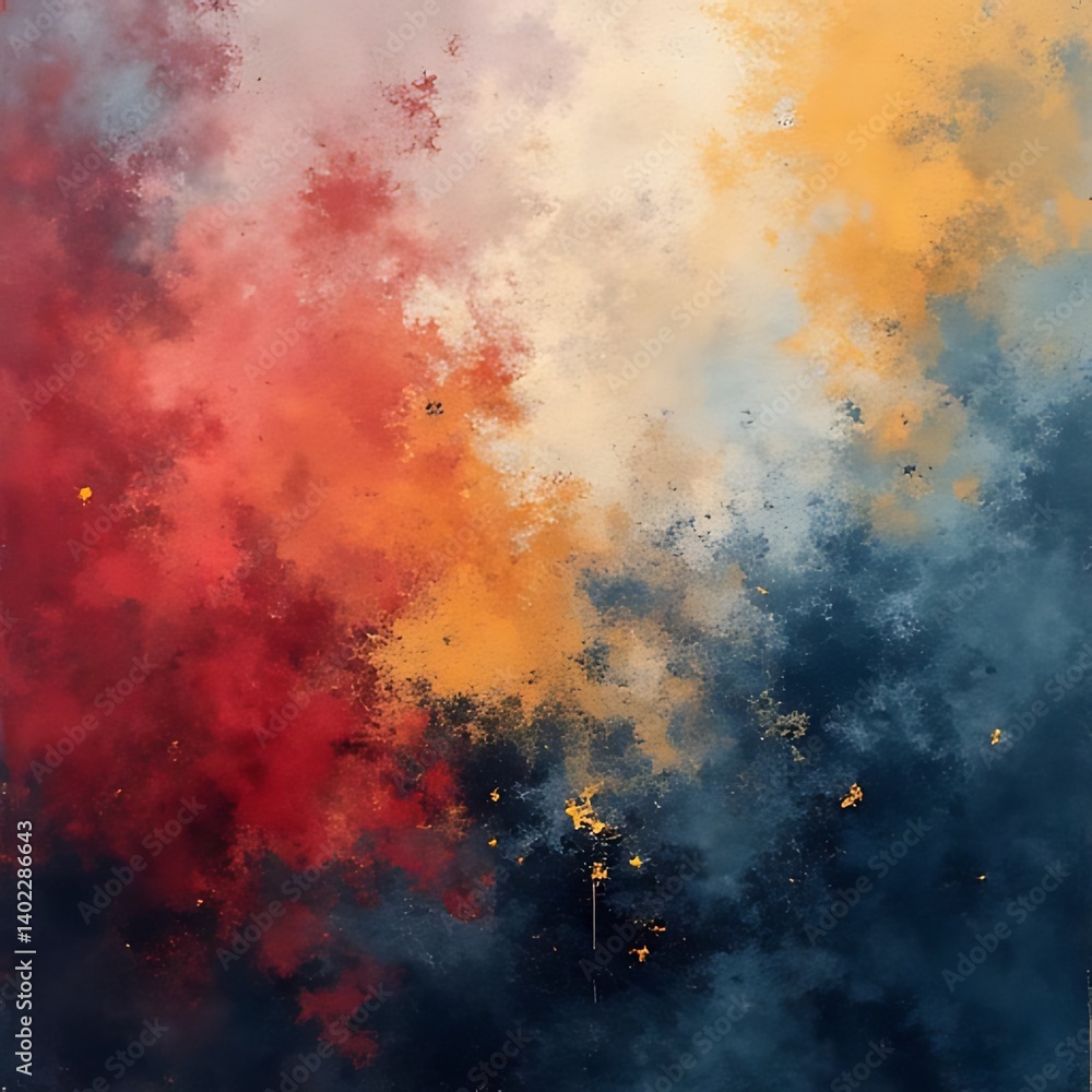 Poster Vivid color explosion background with rich textures and dynamic movement