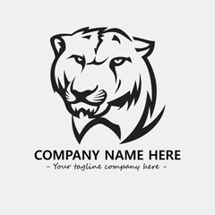 Phanter illustration black and white for logo company vector image
