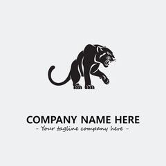 Phanter illustration black and white for logo company vector image
