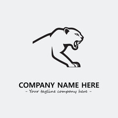 Phanter illustration black and white for logo company vector image
