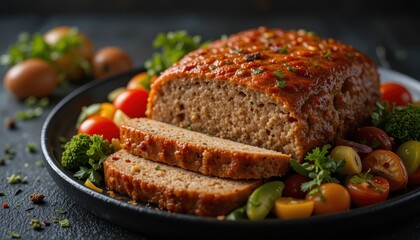 Delicious meatloaf recipe home kitchen food photography cozy atmosphere close-up comfort food