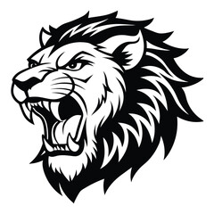 Obraz premium Wild lion head vector, a tribal animal silhouette