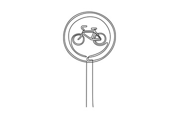 Road markings concept. Single line draw design. Vector graphic illustration