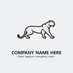 Phanter illustration black and white for logo company vector image
