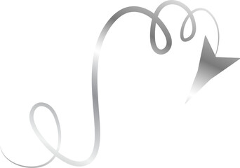 Arrow line spiral silver metallic, icon, sign