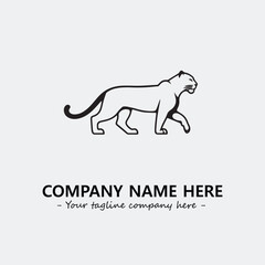 Phanter illustration black and white for logo company vector image
