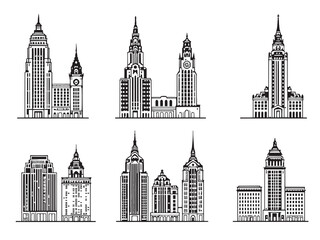 Wrigley Building Black Line Art Series