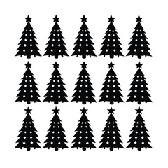 Obraz premium christmas trees set