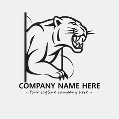 Phanter illustration black and white for logo company vector image
