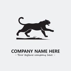 Phanter illustration black and white for logo company vector image
