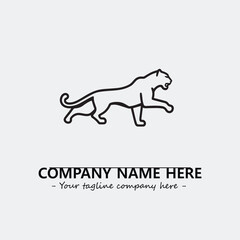 Phanter illustration black and white for logo company vector image
