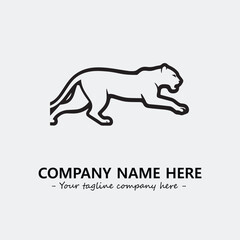 Phanter illustration black and white for logo company vector image
