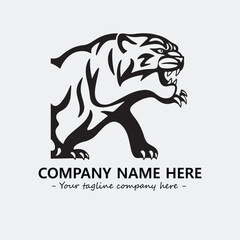 Phanter illustration black and white for logo company vector image
