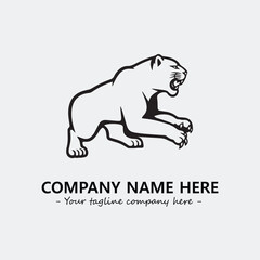 Phanter illustration black and white for logo company vector image
