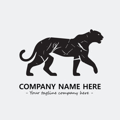 Phanter illustration black and white for logo company vector image
