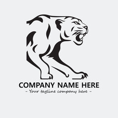 Phanter illustration black and white for logo company vector image
