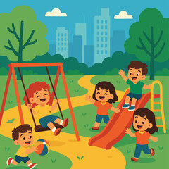 Children enjoying playtime at the playground