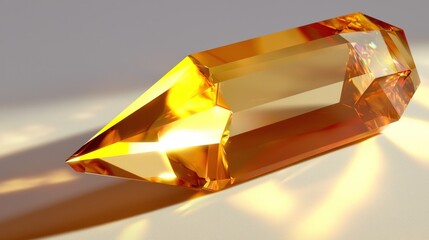 Amber crystal, radiant and pointed