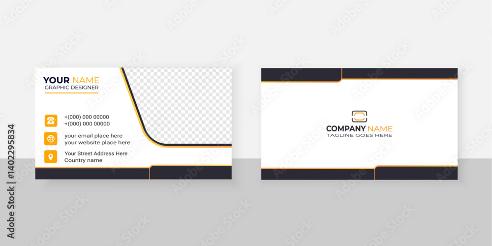 Wall mural modern creative design business card template vector illustration set for web interface layout with 