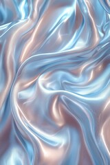 Obraz premium Abstract Blue and Silver Satin-Like Fabric with Elegant Shimmering Patterns