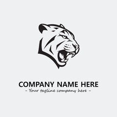 Phanter illustration black and white for logo company vector image
