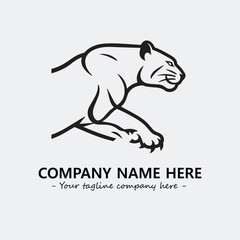 Phanter illustration black and white for logo company vector image
