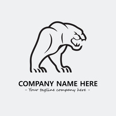 Phanter illustration black and white for logo company vector image
