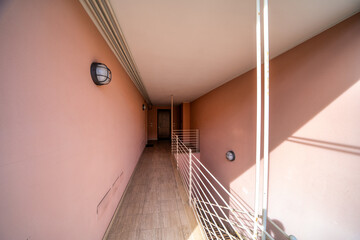 Stairs of a modern bed and breakfast entrance