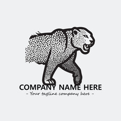 Phanter illustration black and white for logo company vector image
