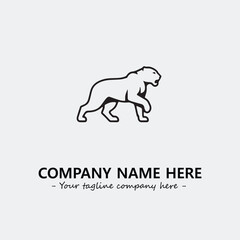 Phanter illustration black and white for logo company vector image
