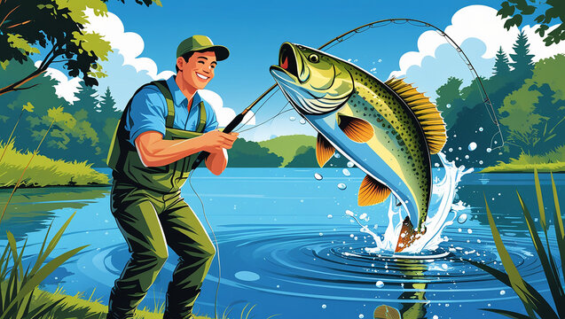 fishing people catch fish wallpeper hd