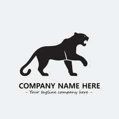 Phanter illustration black and white for logo company vector image
