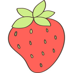 Obraz premium Cute Strawberry Hand Drawn