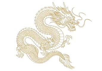 Elegant Golden Dragon: A Symbol of Power and Grace
