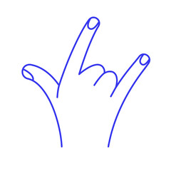 Obraz premium Hand gesture doodle icon. Contour vector illustration