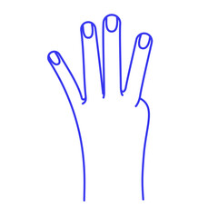 Hand gesture doodle icon. Contour vector illustration