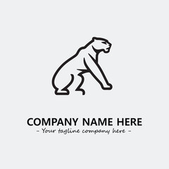 Phanter illustration black and white for logo company vector image
