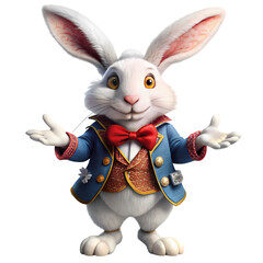 Adorable White Rabbit Clipart on transparent background
