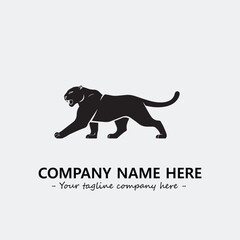 Phanter illustration black and white for logo company vector image

