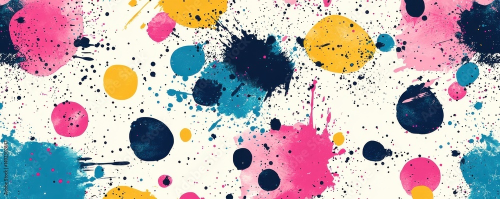 Aufkleber colorful artistic splatter pattern with dynamic shapes and vibrant abstract design