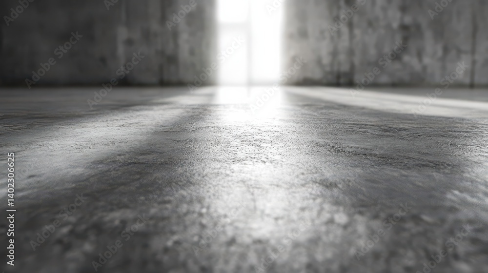 Aufkleber smooth gray concrete surface with a soft light reflection in an empty indoor space illustration