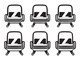 Z-shaped Chair line art illustration