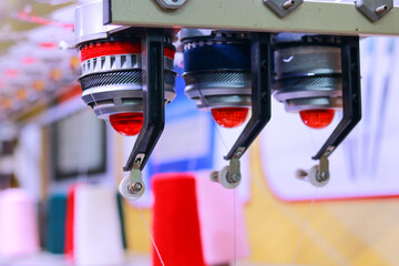 Industrial 3D printer close-up. An automatic three-dimensional 3D printer performs