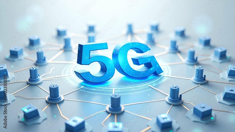 Poster strategic 5g deployment mockup: efficient network rollout planning & advanced infrastructure integra