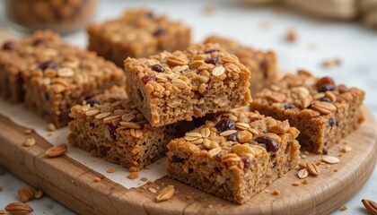 Baking delight healthy oatmeal bars kitchen food photography cozy close-up nutrition