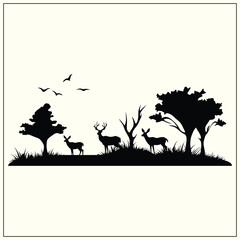 Silhouette of Wildlife, Wild Creatures