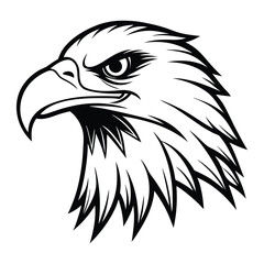 Obraz premium Vector illustration of an American Bald Eagle head with detailed features, symbolizing freedom and nature