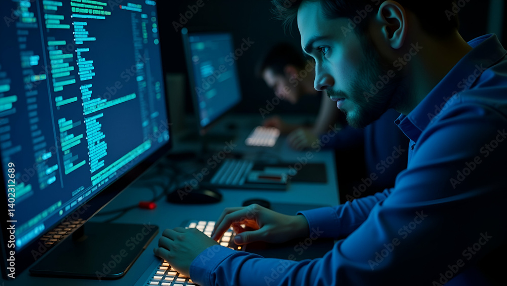 Poster rigorous penetration testing: automated tools & manual analysis for cybersecurity in photo stock con